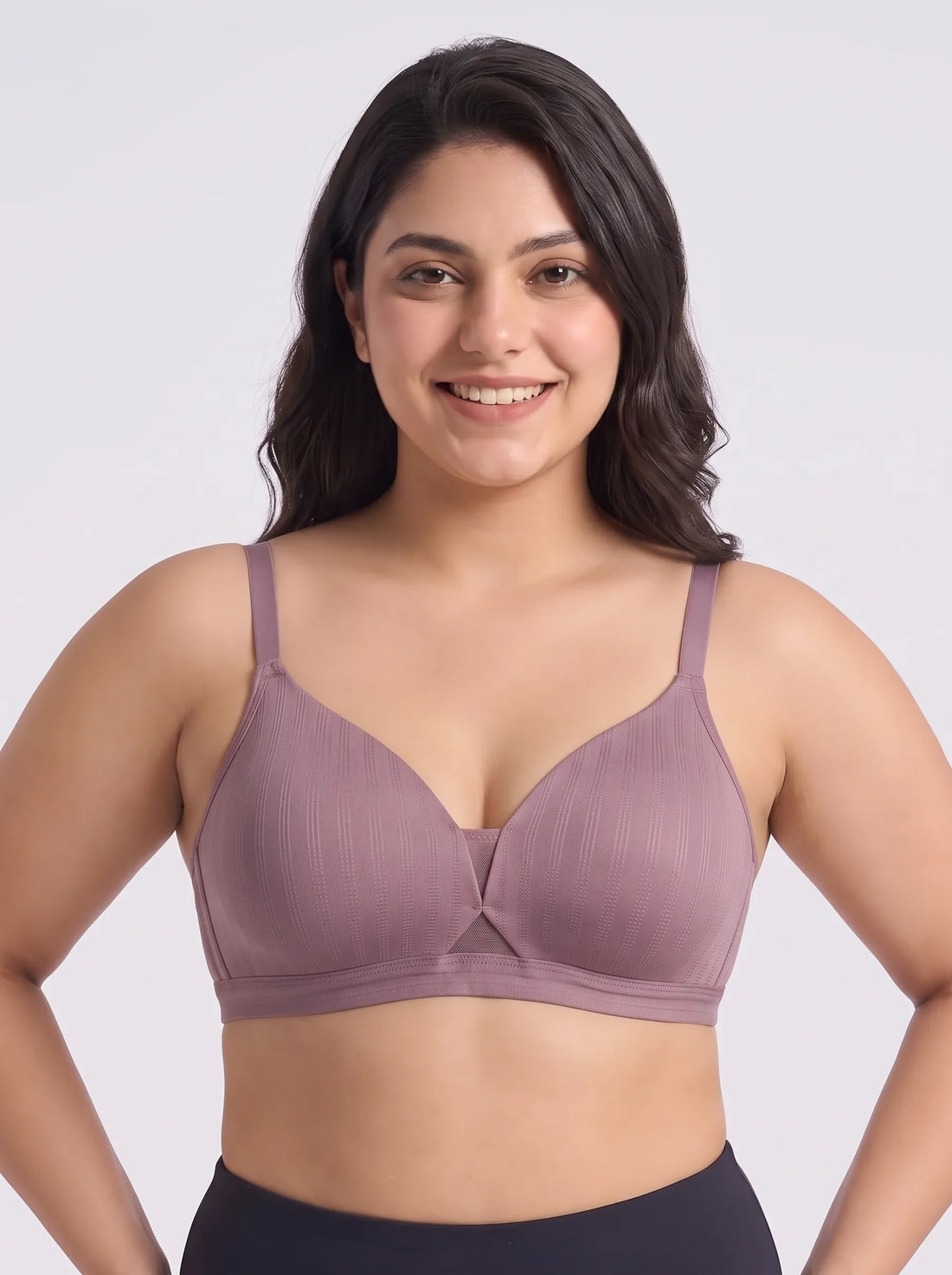 Padded Non-Wired T-Shirt Bra - Reem - Purple