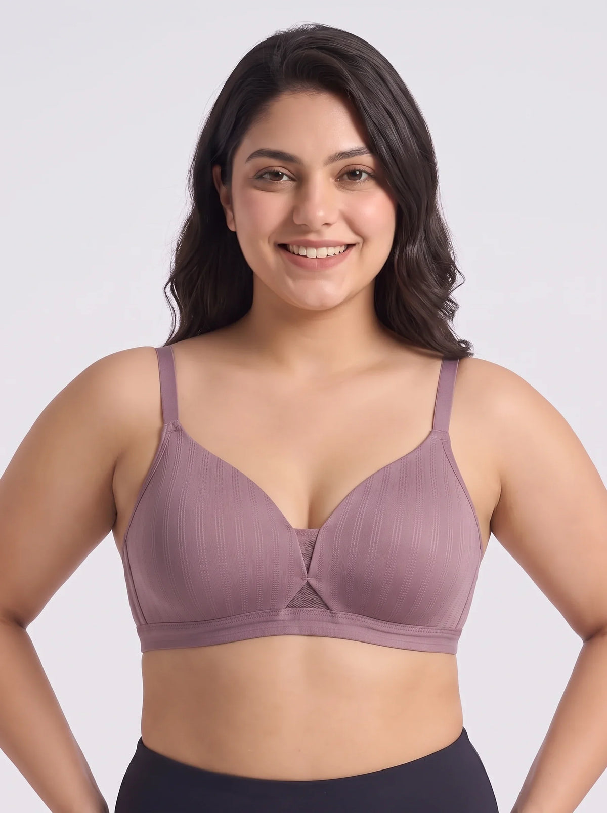 Padded Non-Wired T-Shirt Bra - Reem - Purple
