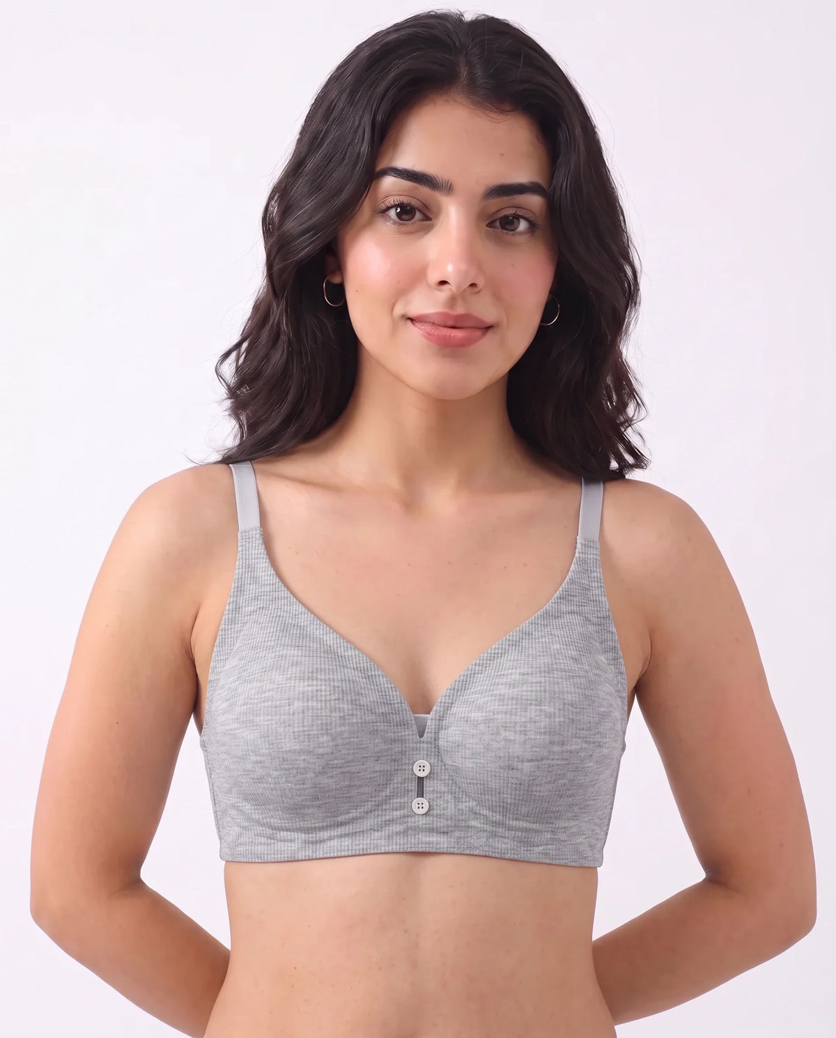 Seamless Padded Bra - Rina - Grey