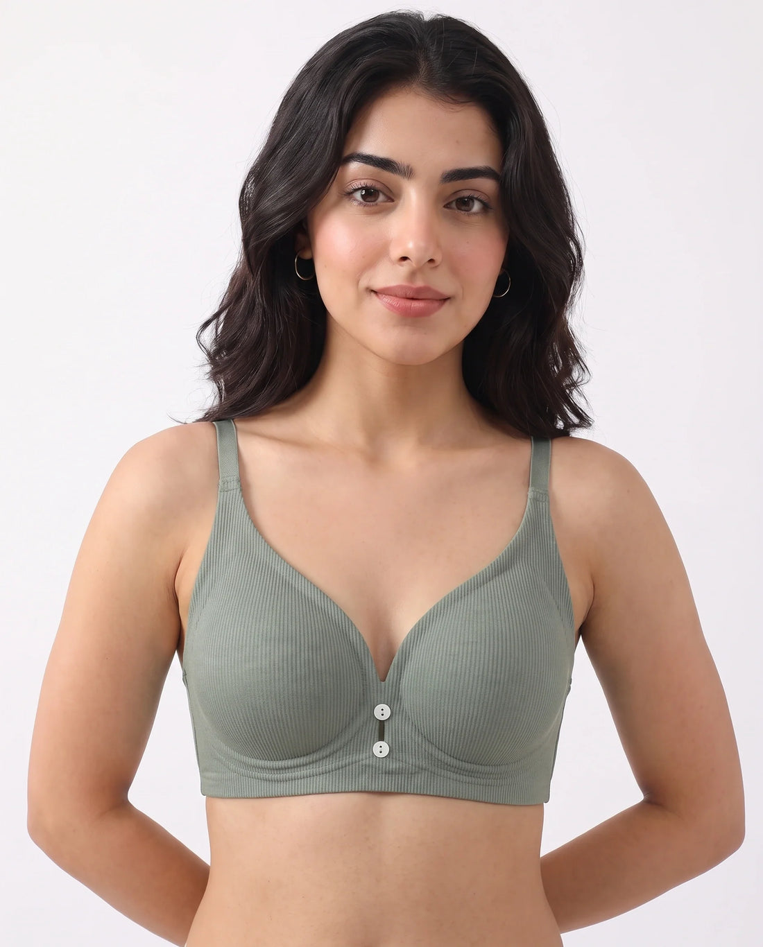 Seamless Padded Bra - Rina - Olive Green