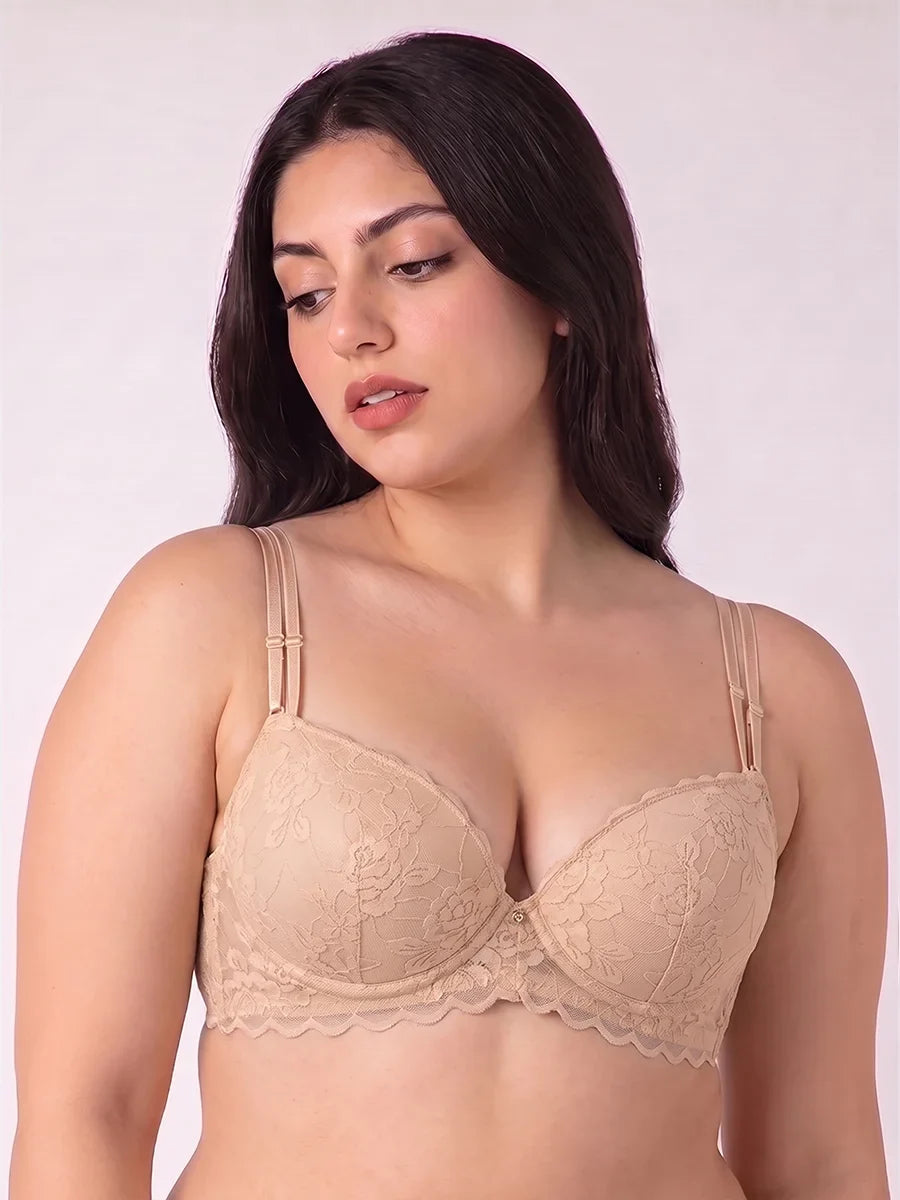 Padded Push-up Bra - Rose - Skin