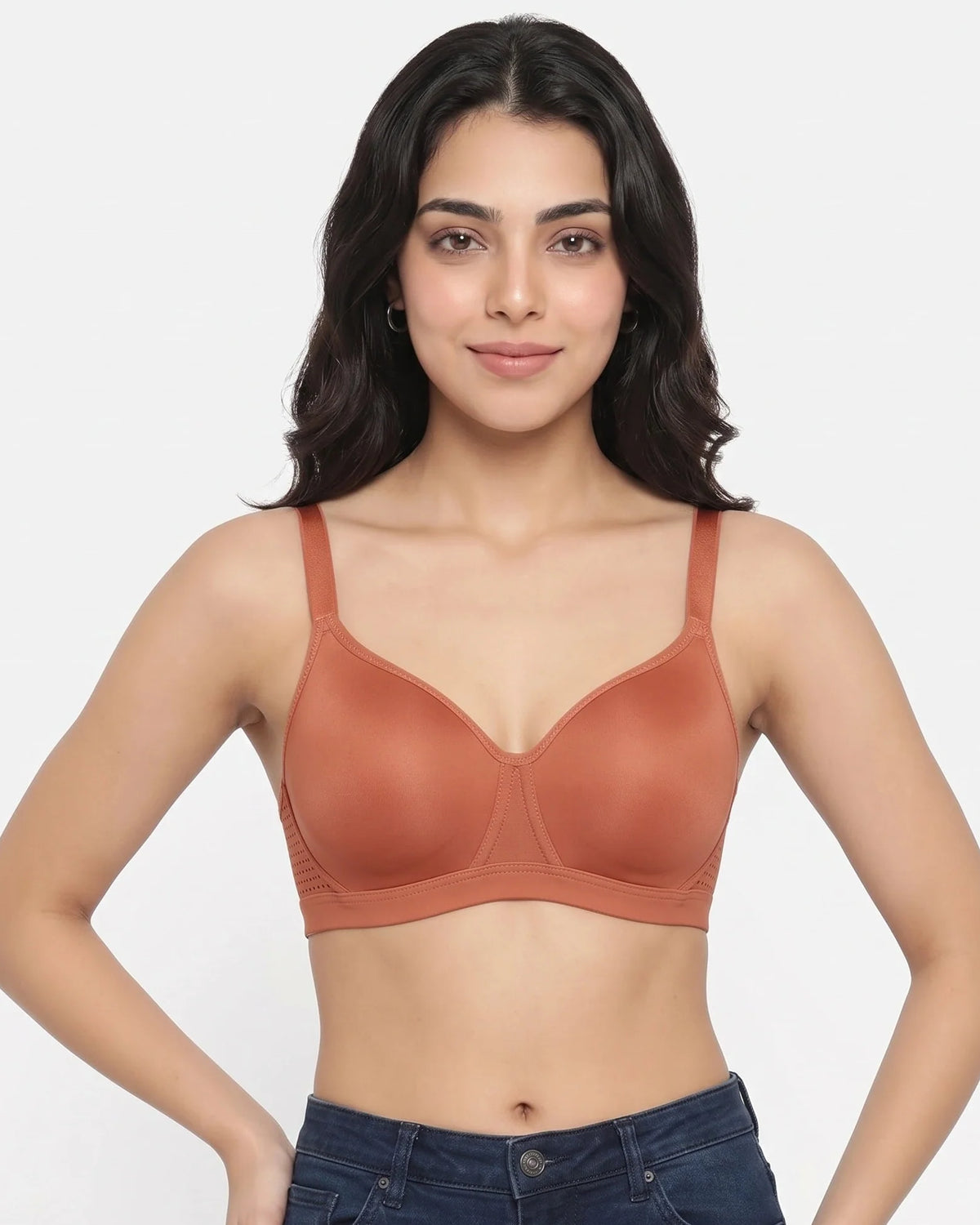 Light Padded T-Shirt Bra - kylie - Rust