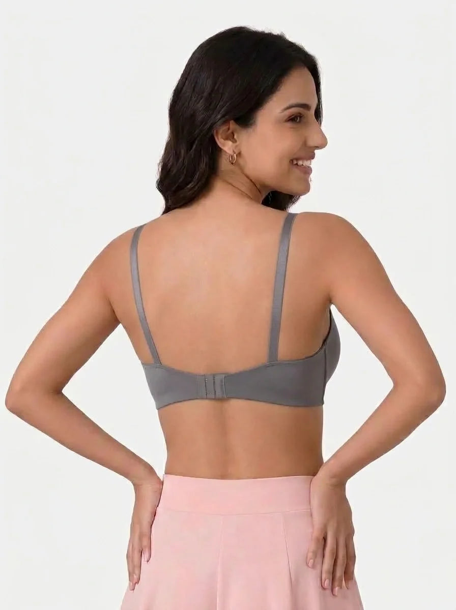 Plus Size Padded Bra - Softessa - Charcoal
