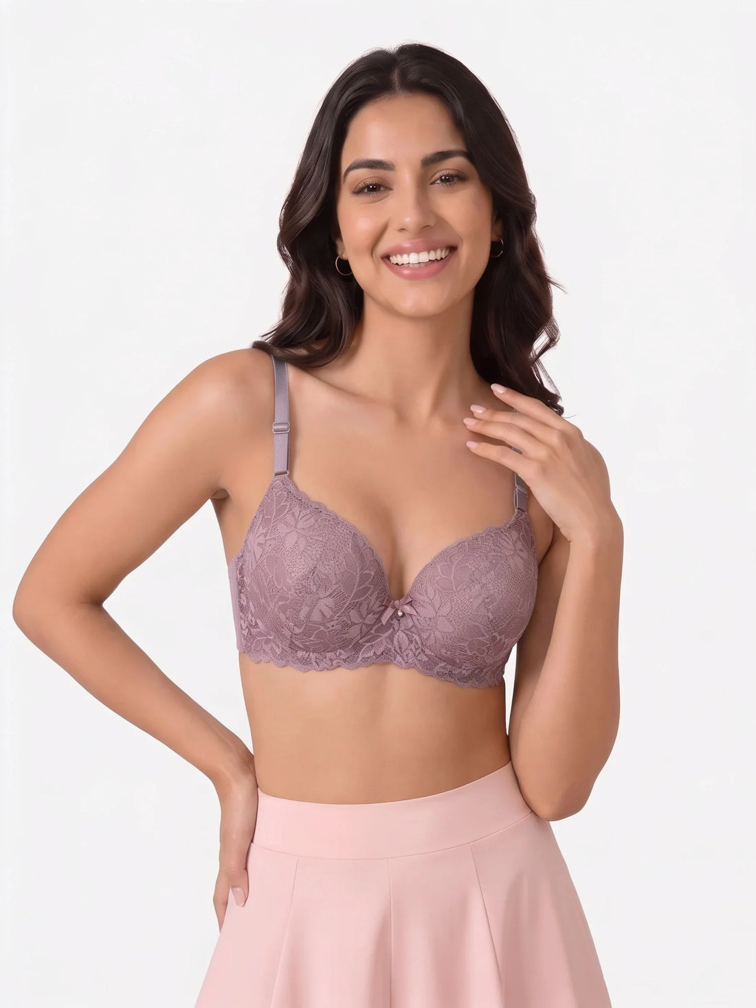 Plus Size Padded Bra - Softessa - Purple