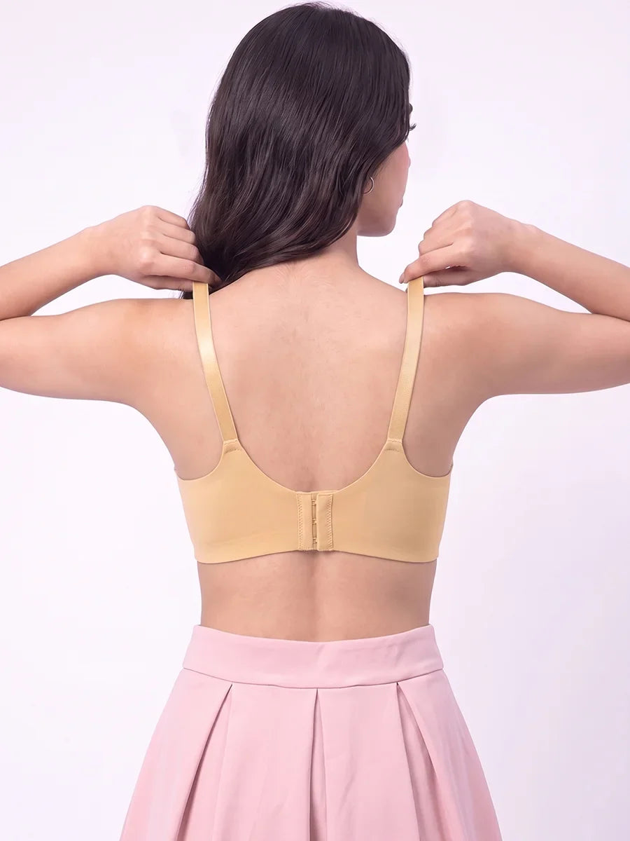 Plus Size Non-Wired Padded T-Shirt Bra - Pastel - Skin