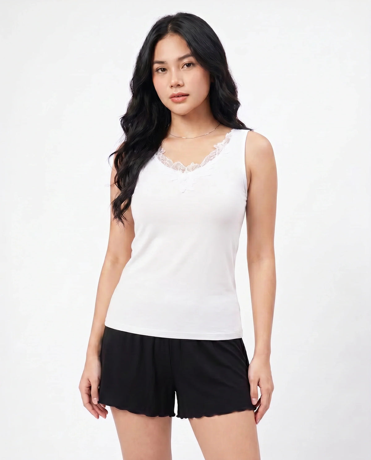 Soft Cotton Camisole - Embella - White