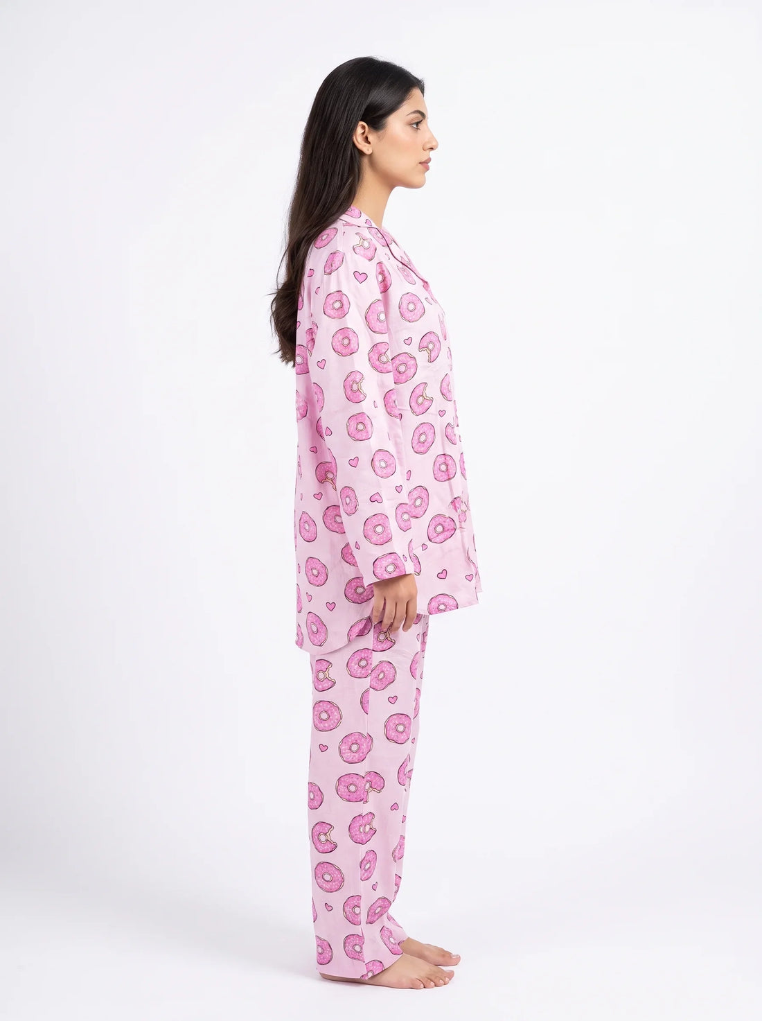 Oversized Linen PJ Set - Donut Blush