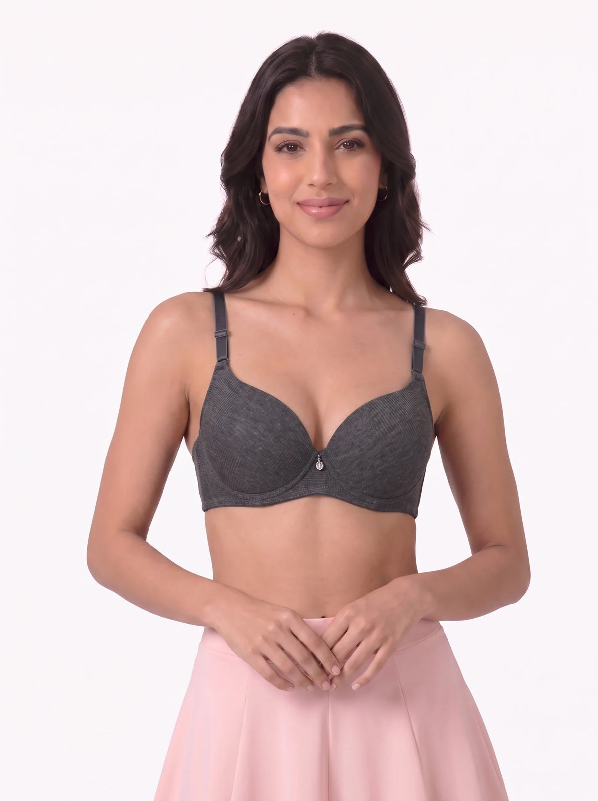 Padded Push-up Bra - Elva - Charcoal
