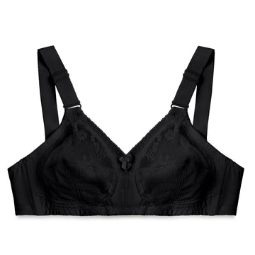 Firm Fit - Non Padded Non Wired Cotton Bra Black