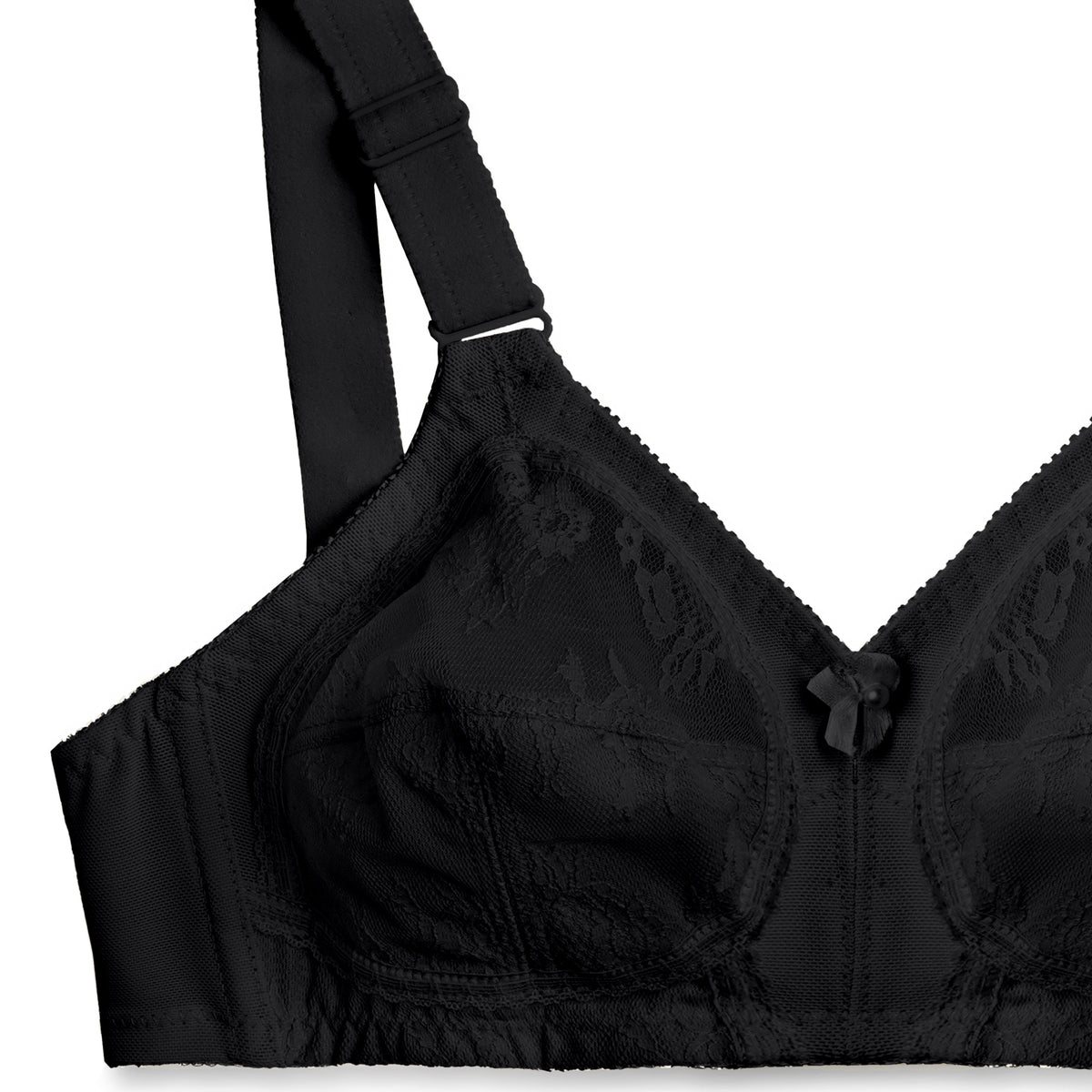 Firm Fit - Non Padded Non Wired Cotton Bra Black
