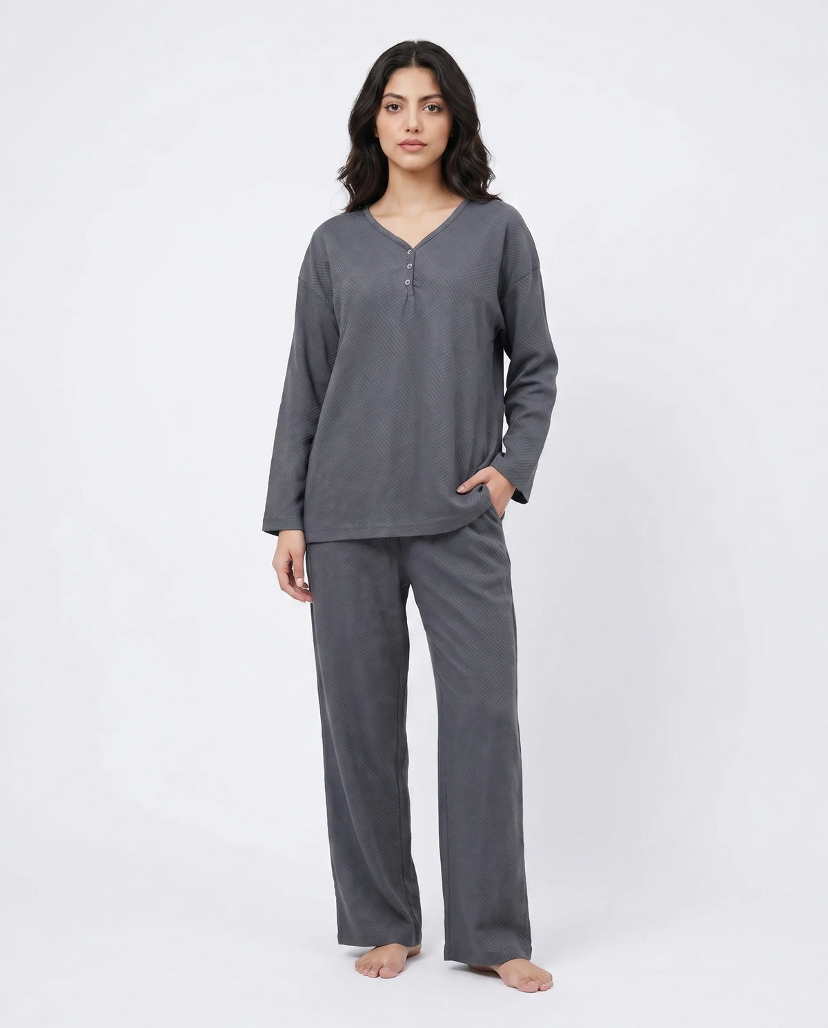 Summer Loungewear Set - Serano Rib - Grey