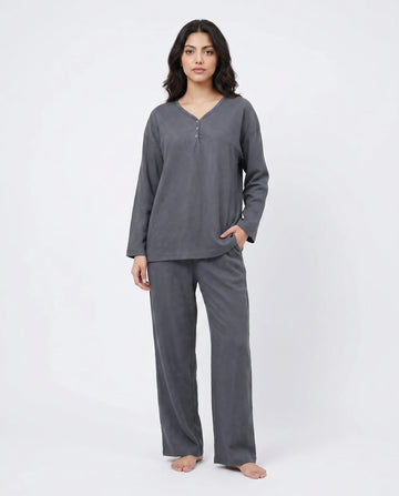 Summer Loungewear Set - Serano Rib - Grey
