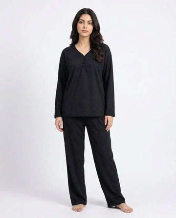 Summer Loungewear Set - Serano Rib - Black
