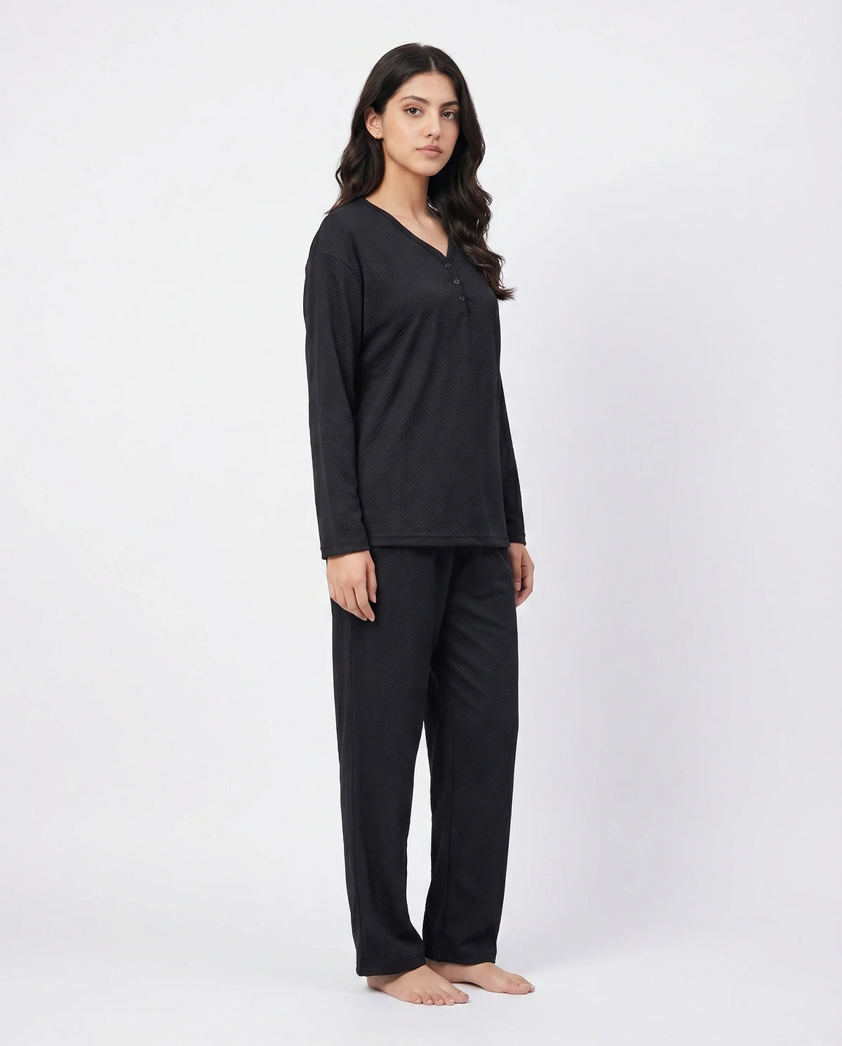 Summer Loungewear Set - Serano Rib - Black