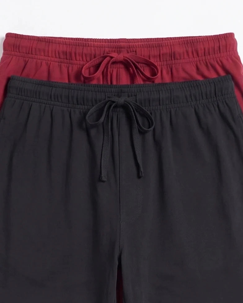 Pack of 2 Trousers - Comfy Sleep - Black & Maroon