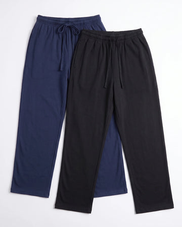 Pack of 2 Trousers - Comfy Sleep - Black & Blue