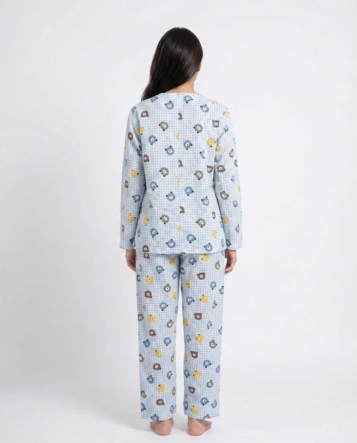 Summer Crinkled Pajama Suit - Blue Bear