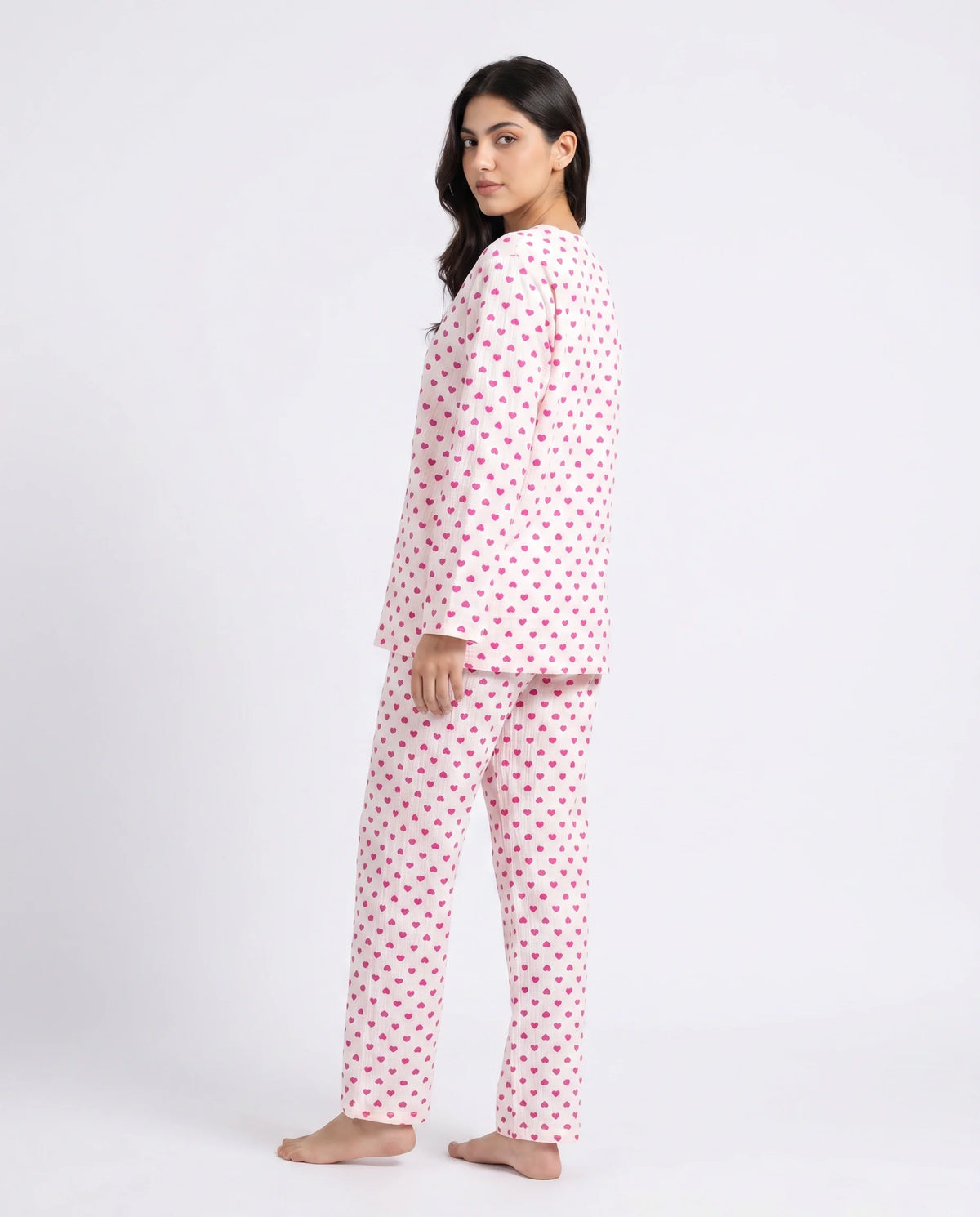 Summer Crinkled Pajama Suit - Love Checks
