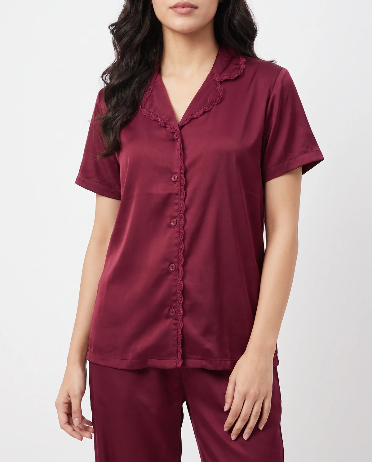 Silk PJ Set - Rosia - Maroon