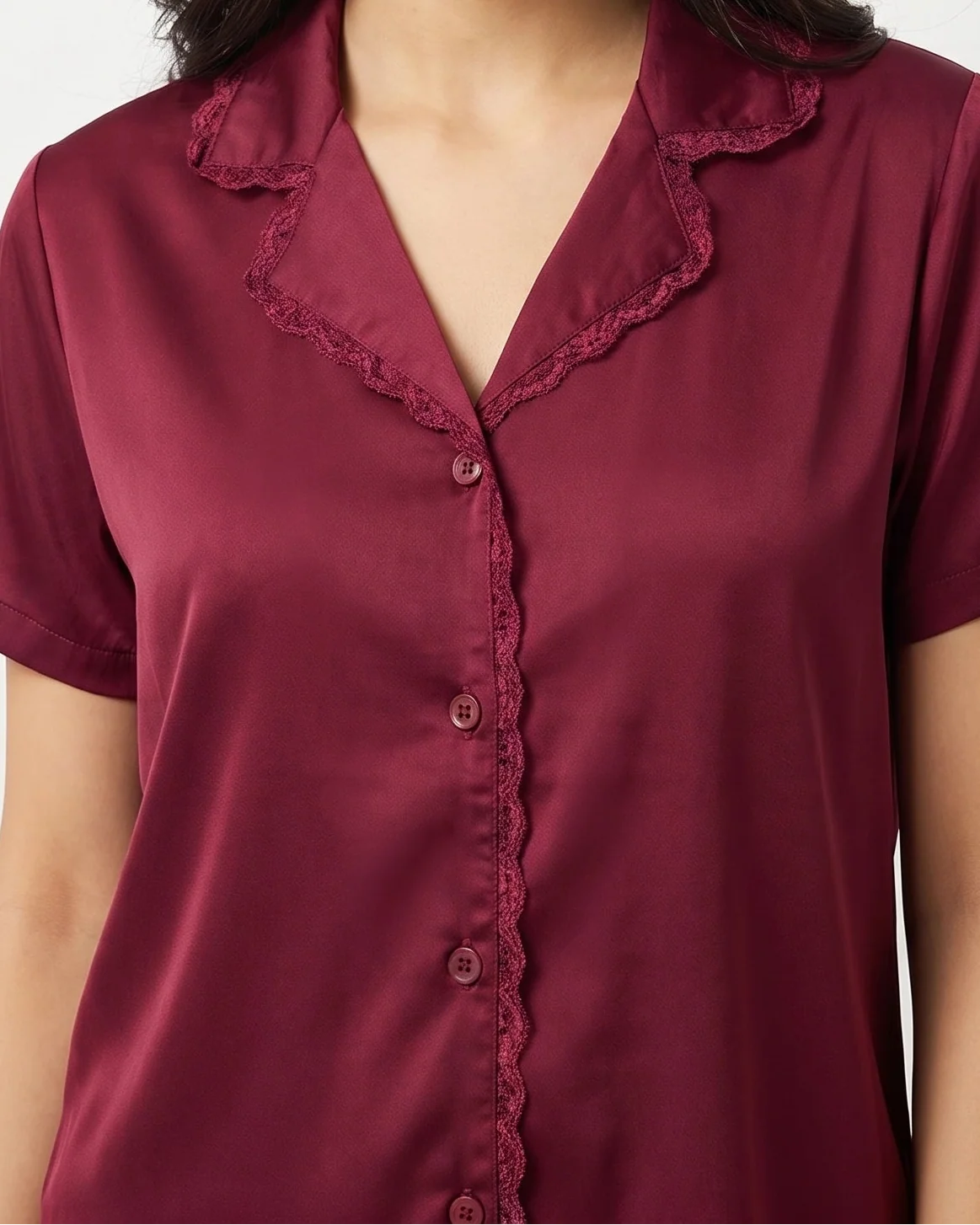 Silk PJ Set - Rosia - Maroon