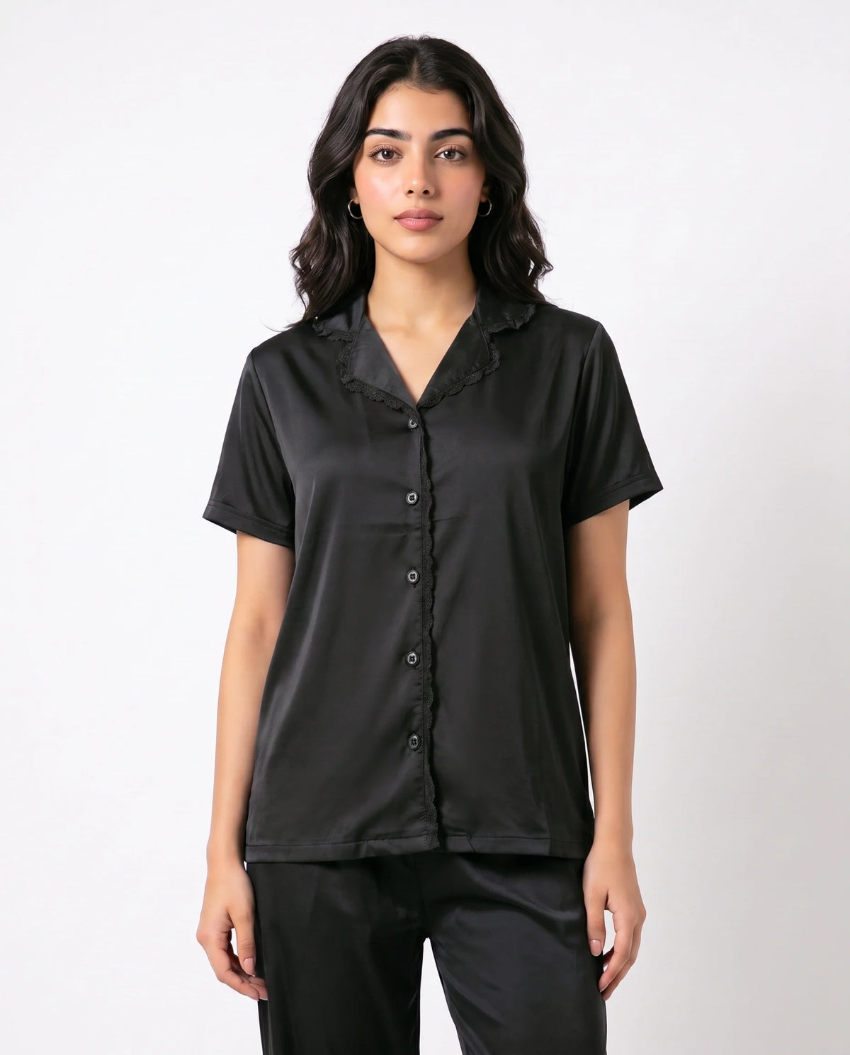 Silk PJ Set - Rosia - Black