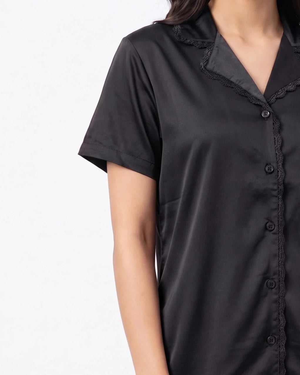 Silk PJ Set - Rosia - Black