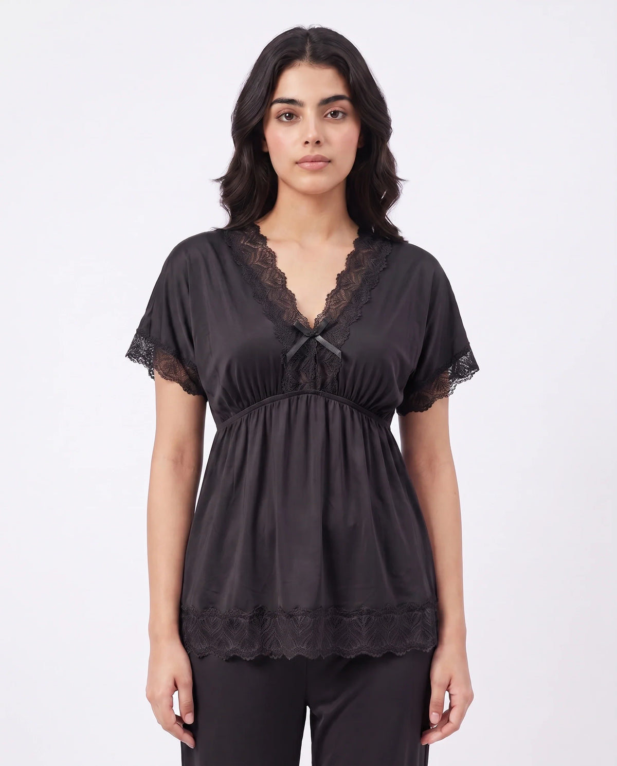 Silk PJ Set - Ethra - Black