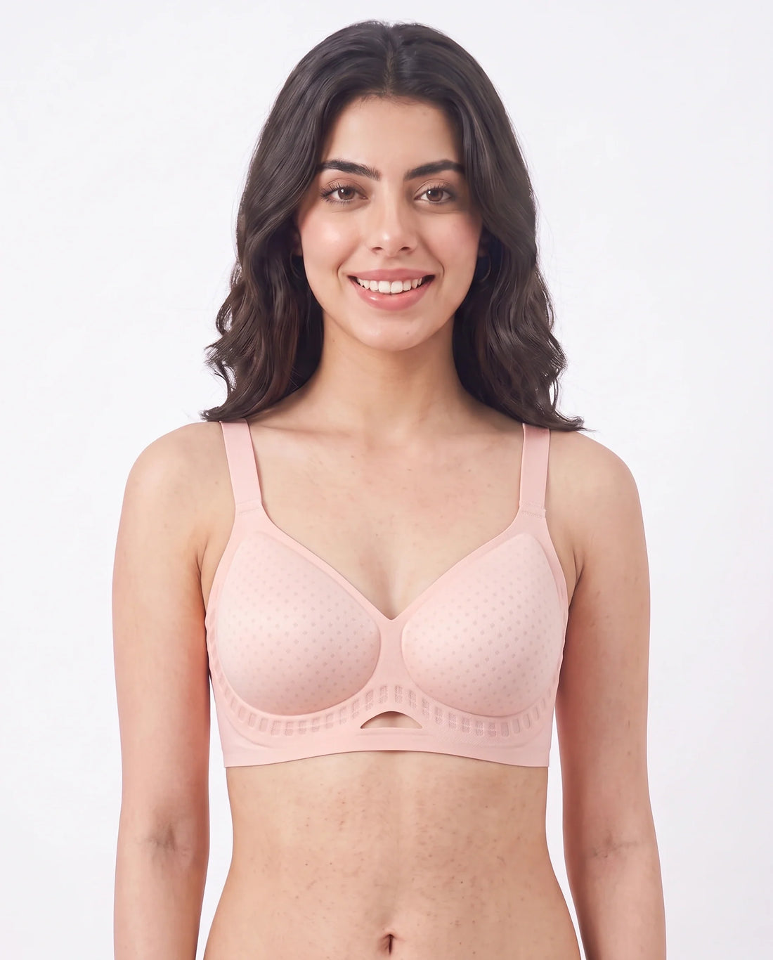 Seamless Padded Bra - Oziva Baby Pink