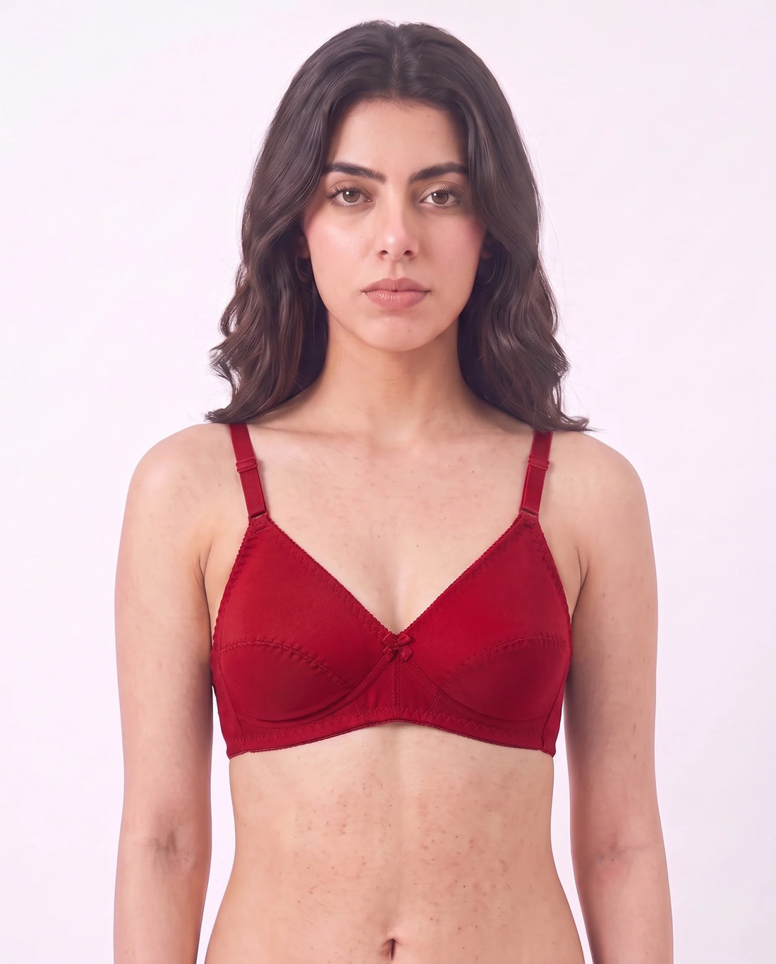 Padded Luxe Single Padded Wireless Bra Maroon
