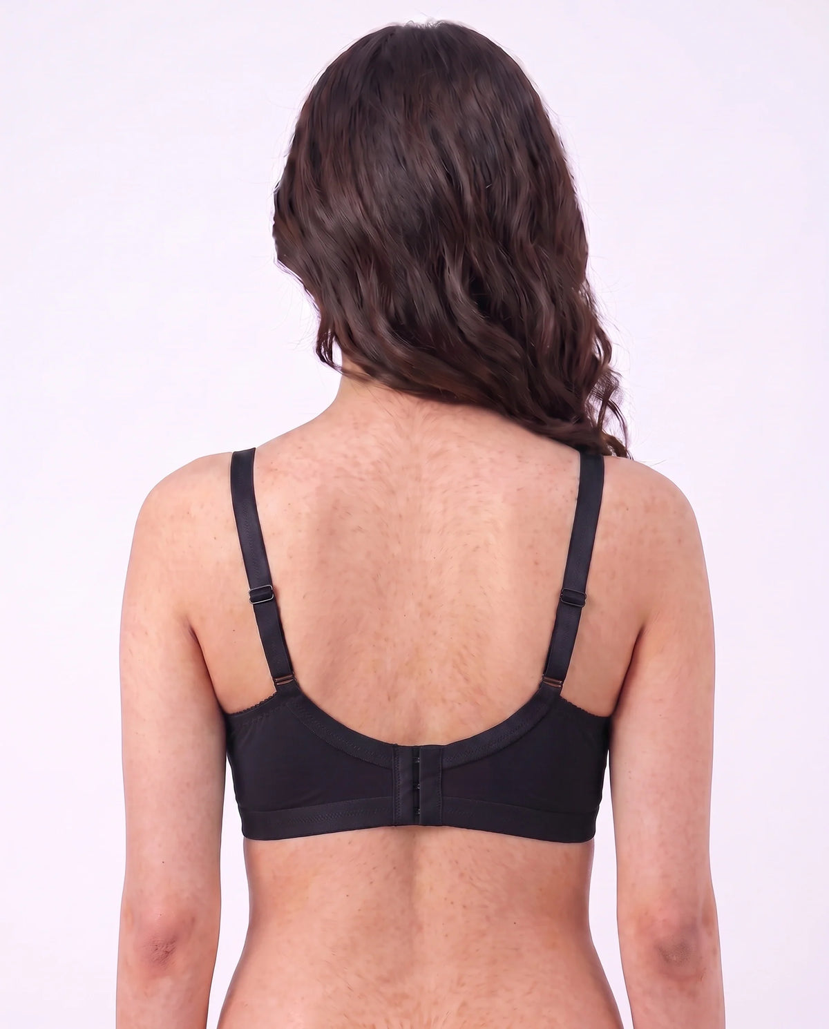 Embroidered Weave Non Padded Wireless Bra Black