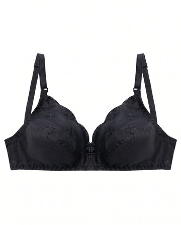 Floral Whisper Non Padded Wireless Bra Black