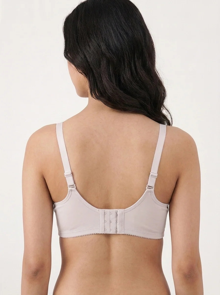 Light Padded Non-Wired T-Shirt Bra - Leo - Ash White