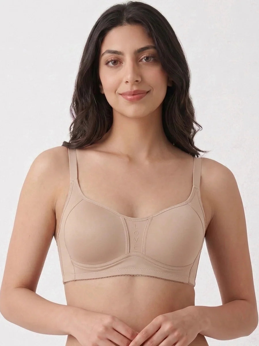 Light Padded Non-Wired T-Shirt Bra - Leo - Skin