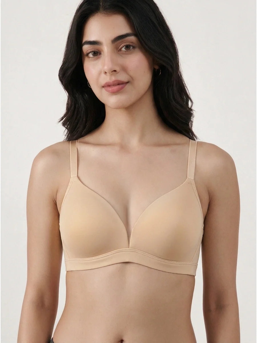 Light Padded Non-Wired T-Shirt Bra - Millie - Skin