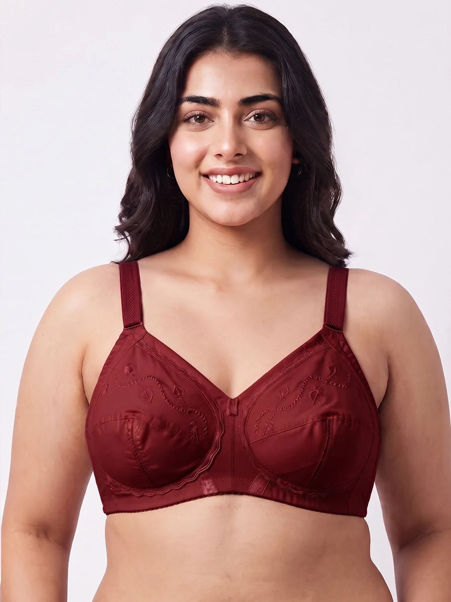 Pure Comfy Casual Non Padded Wireless Bra Maroon