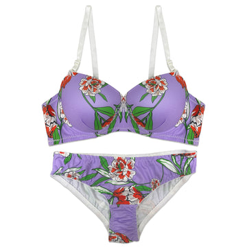 Padded Bra Set - Cheeky Lavender